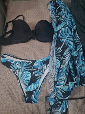 Women's swimwear set 3 pieces new, size L, blue