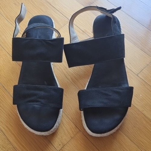Women's sandals platform shoes black like new size 37