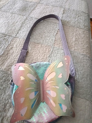 Children's butterfly bag used, crossbody multicolor purple