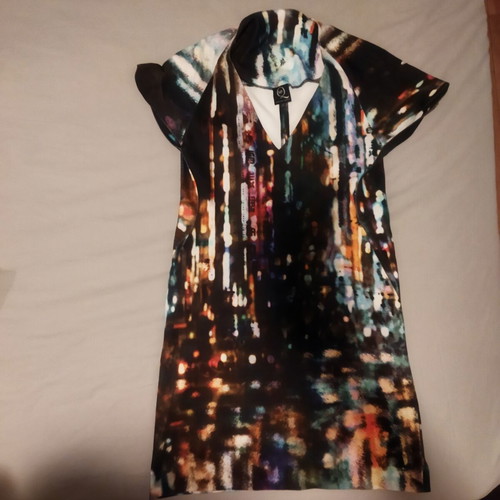 McQ Alexander McQueen 2014 Blurred Neon Light Shift Dress like new, size L