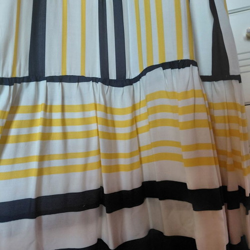 Striped maxi dress FJO 100% viscose like new, white yellow blue