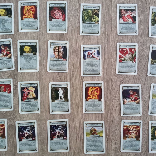 Spell cards used for Talisman 4th Edition, set of 24 pieces