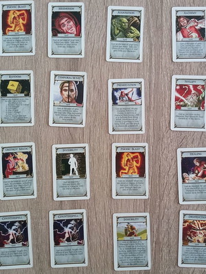 Spell cards used for Talisman 4th Edition, set of 24 pieces