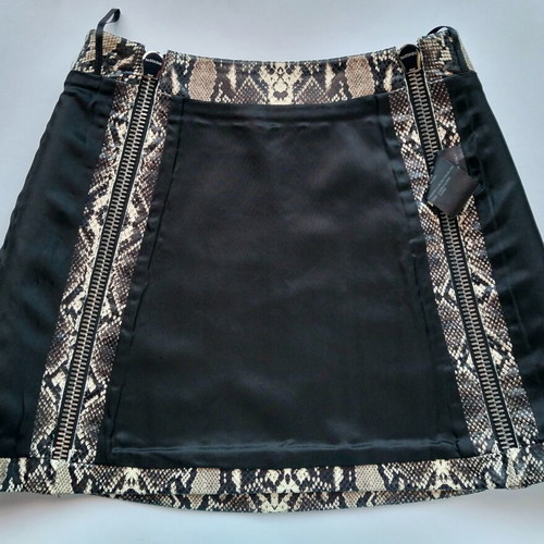 Neil Barrett snake print leather a-line mini skirt new, size S