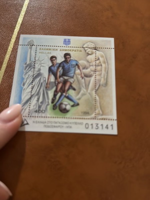 Greece 1994 Stamp Souvenir Sheet for World Football Championship new