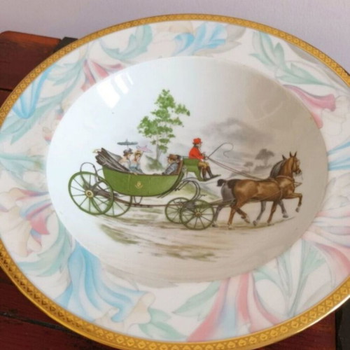 Bavaria Hartporzellan serving platter used, diameter 22 cm, height 10 cm