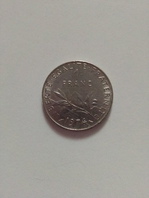 France 1 franc 1974 употребяван