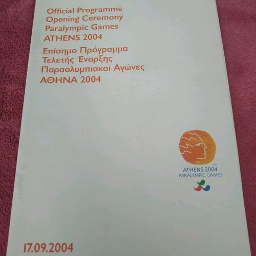 Official programme opening ceremony Paralympic Games Athens 2004 like new