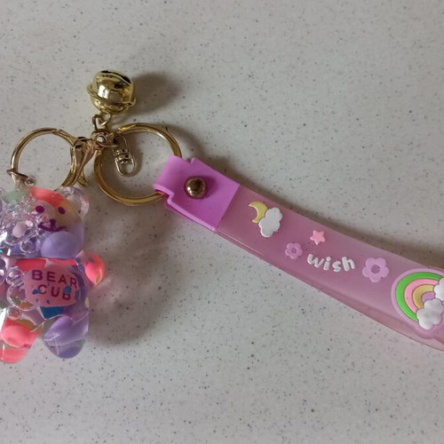 Wish water toy keychain used, pink