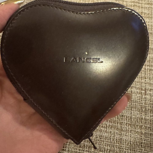 LANCEL Vintage 90s Leather Heart Coin Purse