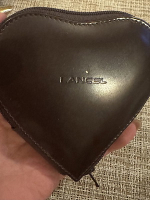 LANCEL Vintage 90s Leather Heart Coin Purse