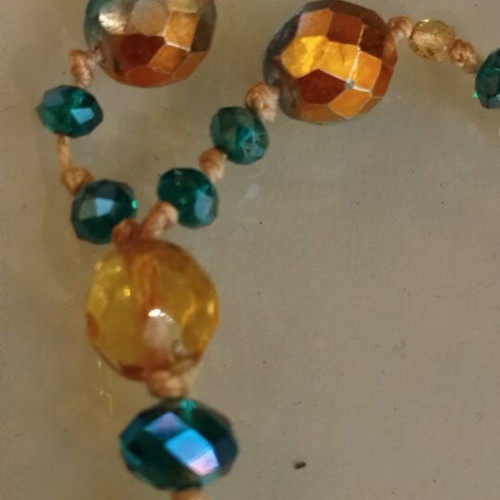 Statement handmade necklace with tassel, like new