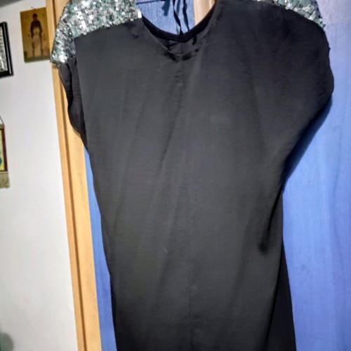 Formal blouse dress L/XL used, black, handmade with slit