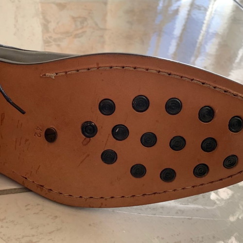 Men's leather stitched shoes new, size 42, black