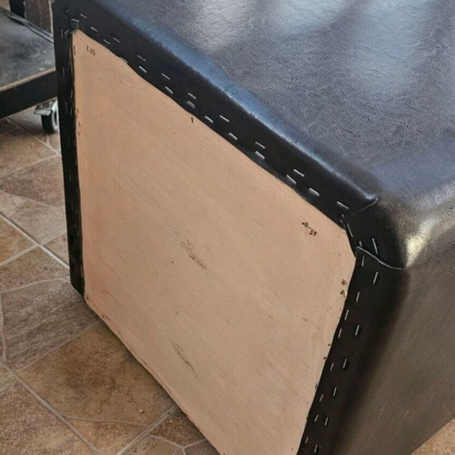 Leatherette nightstand with storage drawer like new