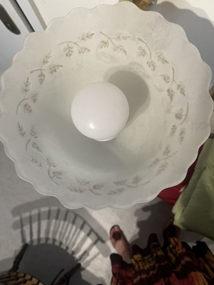 Glass lampshade for floor or ceiling light