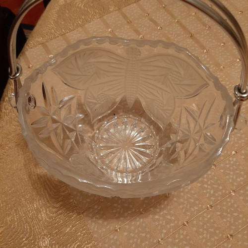Crystal fondue pot vintage, new