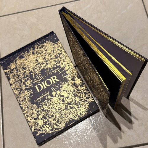 Dior notebook with case, dark blue with gold details