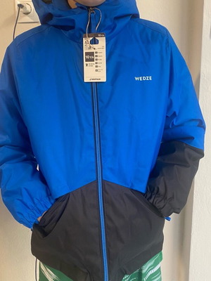 Decathlon kids warm waterproof jacket blue and black 10 years new