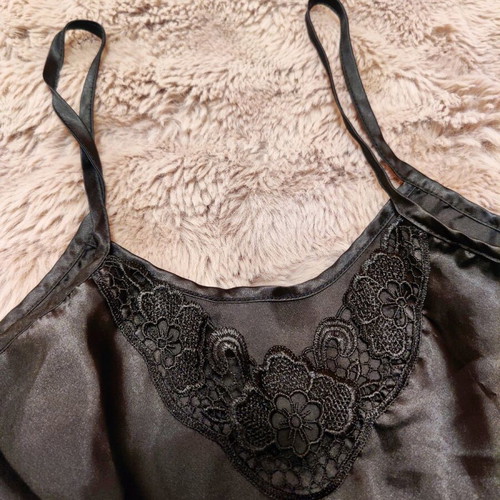 Baby doll satin new with lace black size L-XL