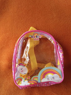 Rainbow Love bag like new, transparent for little girls