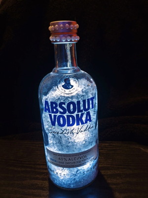 Handmade Absolut decorative bottle with light made to order
