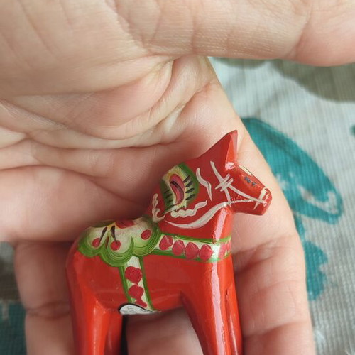Vintage Dana wooden horse in traditional red by Grannas, new