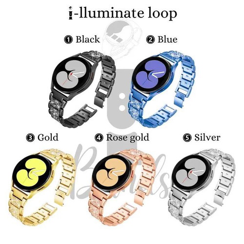 Stainless Steel Watch Band with Stones for Huawei and Samsung 18mm