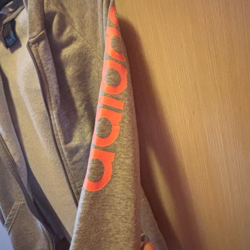 Adidas kids grey jacket like new with hood