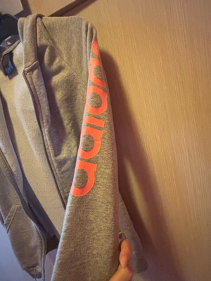 Adidas kids grey jacket like new with hood