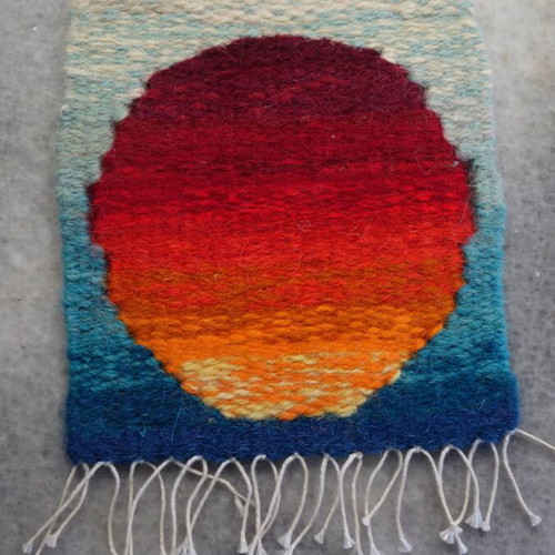 Woven wall hanging with sun new