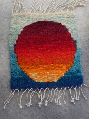 Woven wall hanging with sun new