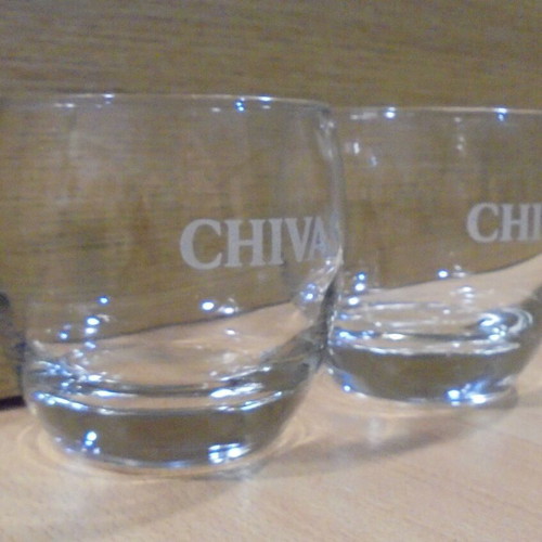 Chivas Regal Scotch Whisky set of two promotional glasses used