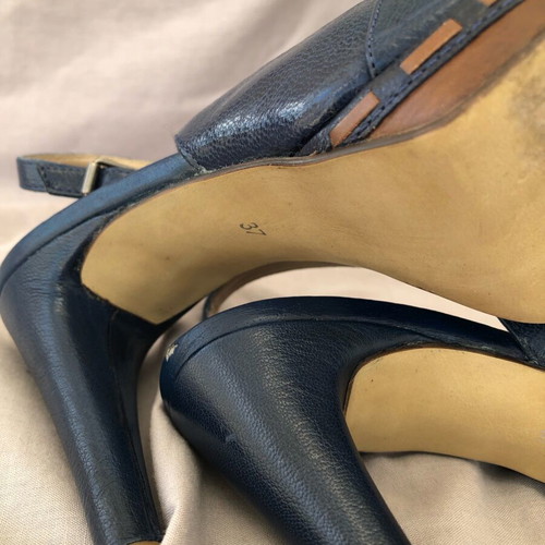 Tip Toe Blue Women's Sandals size 37 like new, Italian leather, 10cm heel