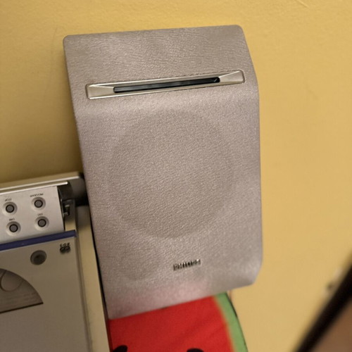 Philips CD player, silver, retro design