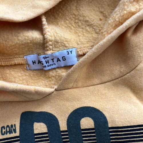 Hashtag shirt for 3 years old like new, yellow, 100% cotton