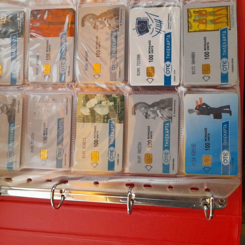 Phone cards like new, 855 Greek and Cypriot in collection folders