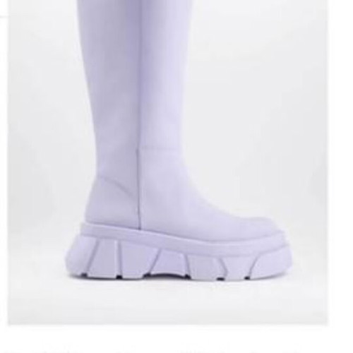 Lavender Pull & Bear Chunky Boots new, size 38, waterproof thermoplastic