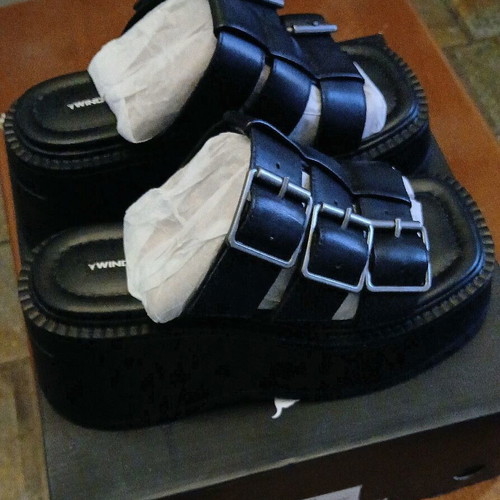 Windsor Smith Charisma platform sandals, black, size 37