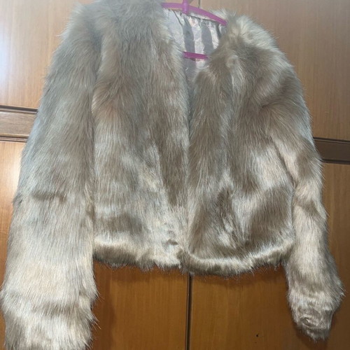 Fur jacket brown like new, size M-L