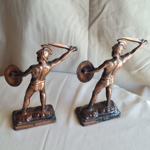 King Leonidas Vintage Metal Bookends Set of 2