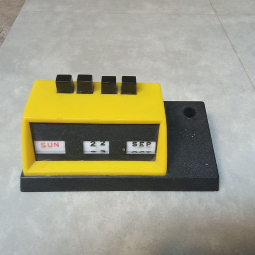Mini Analog Desk Calendar used, 1970s 1980s decade