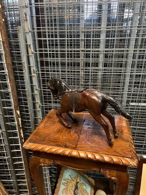 Wooden decorative horse used with wear