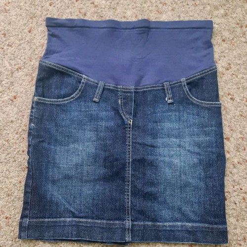 Maternity denim salopette and skirt used, size small