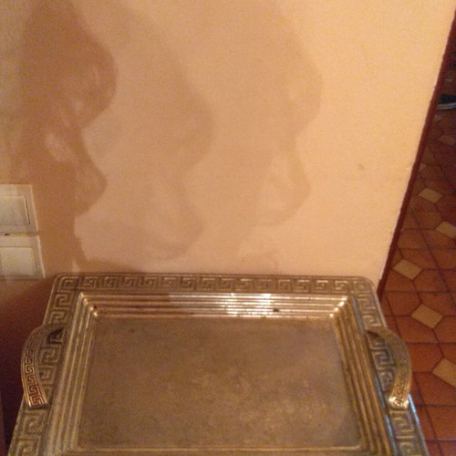 Old serving tray used with meanders 46x33 cm
