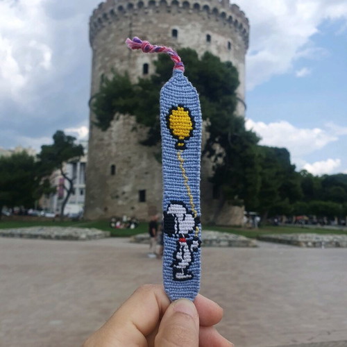 Macrame bracelet with Snoopy made to order
