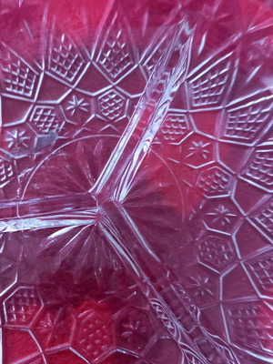 Glass dish three-section like new