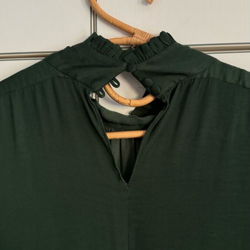 Satin emerald dress L Zara like new, romantic long