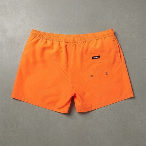 Diesel men's swim shorts used, orange with logo print, size XL