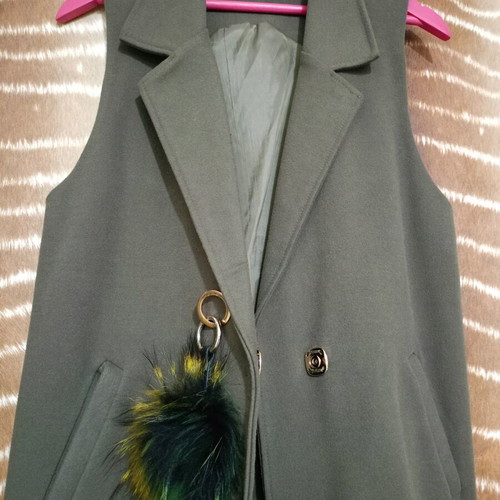 Christian Lacroix cashmere vest olive, like new, size M-L